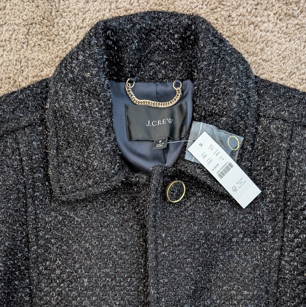 NWT J. Crew Lady Day Coat in Shimmer Tweed - Picture 6 of 8